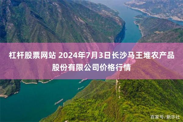 杠杆股票网站 2024年7月3日长沙马王堆农产品股份有限公司价格行情