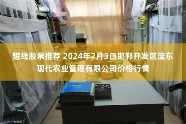 短线股票推荐 2024年7月3日邯郸开发区滏东现代农业管理有限公司价格行情