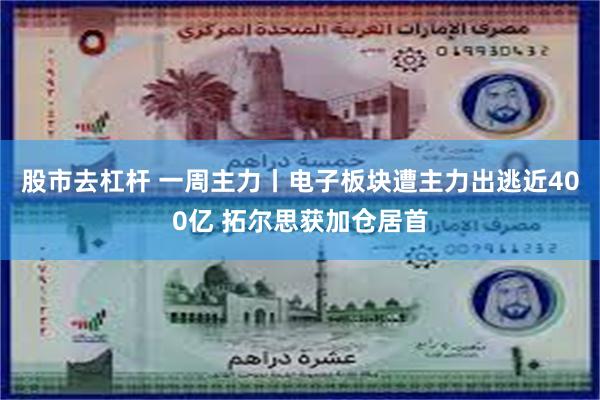 股市去杠杆 一周主力丨电子板块遭主力出逃近400亿 拓尔思获加仓居首