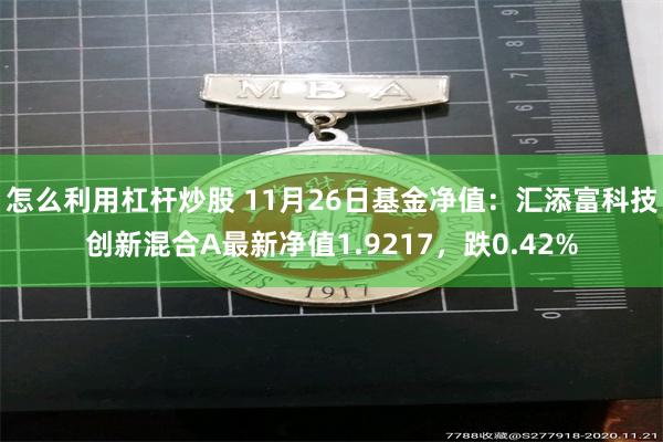 怎么利用杠杆炒股 11月26日基金净值：汇添富科技创新混合A最新净值1.9217，跌0.42%