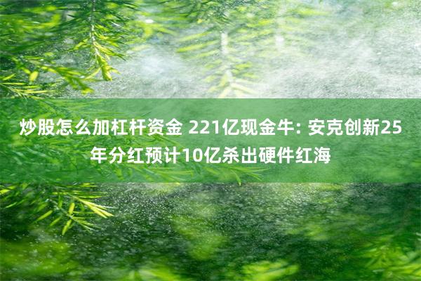 炒股怎么加杠杆资金 221亿现金牛: 安克创新25年分红预计10亿杀出硬件红海